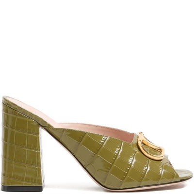 Valentino Garavani VLogo Signature Slide Sandal In Printed Calfskin 95MM