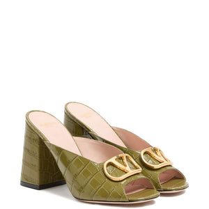 Valentino Garavani VLogo Signature Slide Sandal In Printed Calfskin 95MM