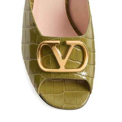 Valentino Garavani VLogo Signature Slide Sandal In Printed Calfskin 95MM
