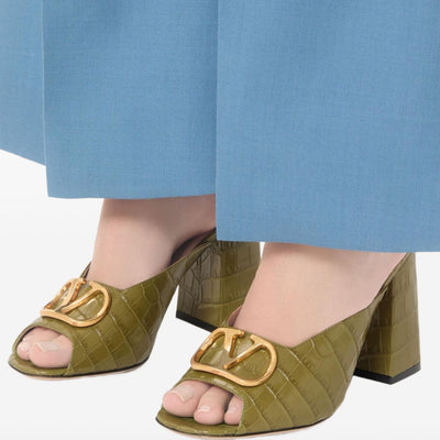 Valentino Garavani VLogo Signature Slide Sandal In Printed Calfskin 95MM
