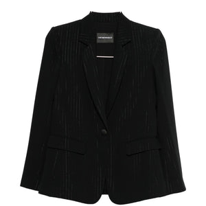 Emporio Armani Pinstripe single-breasted blazer jacket