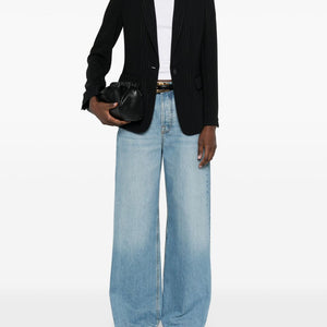 Emporio Armani Pinstripe single-breasted blazer jacket