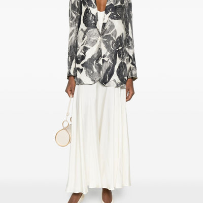 Alysi Silk & Nylon Printed single-breasted jacket