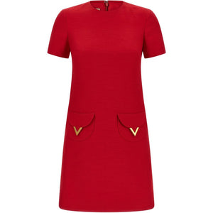 Valentino VLogo Signature wool and silk dress