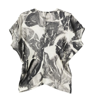 Alysi V-neck short sleeves silk Printed silk shirt