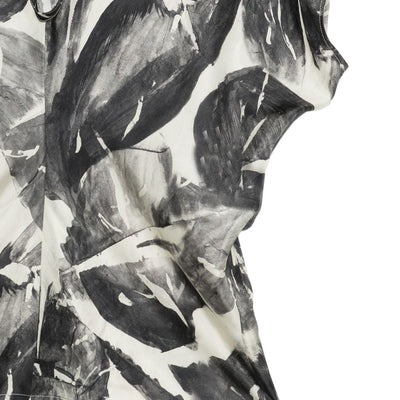 Alysi V-neck short sleeves silk Printed silk shirt