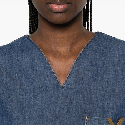 Valentino VLogo Signature denim blouse
