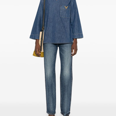 Valentino VLogo Signature denim blouse
