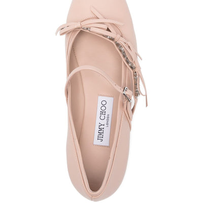 Jimmy Choo Loli Pink Leather Ballerina Flats.