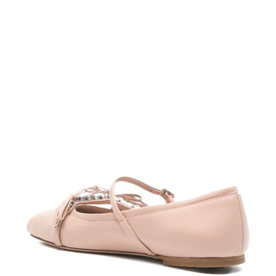 Jimmy Choo Loli Pink Leather Ballerina Flats.