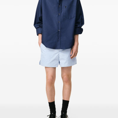 Ami Paris Striped cotton shorts