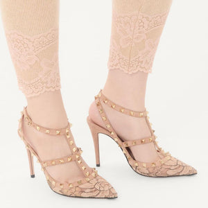 Valentino Garavani Rockstud Lace Pump With Straps 100Mm