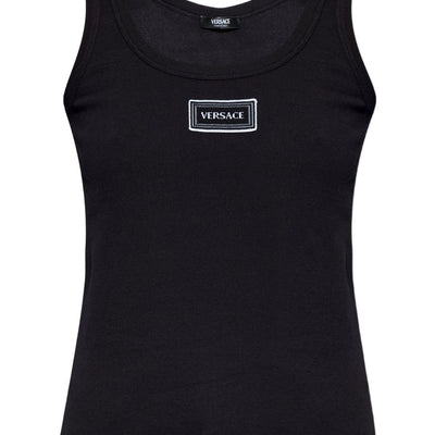 Versace Logo cotton tank top