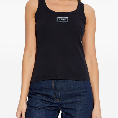 Versace Logo cotton tank top