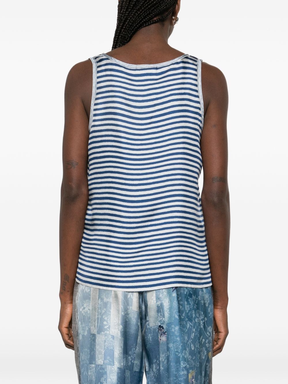 Pierre Louis Mascia Striped silk tank top