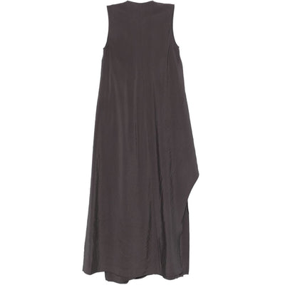 Alysi V-neck sleeveless ruffle detail Long dress