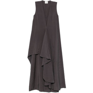 Alysi V-neck sleeveless ruffle detail Long dress