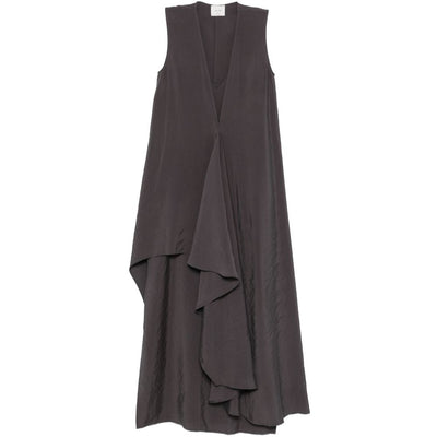 Alysi V-neck sleeveless ruffle detail Long dress