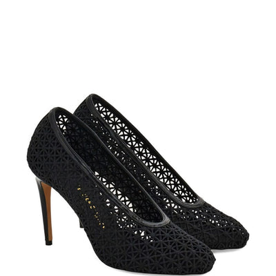 Ferragamo 90mm macramé pumps