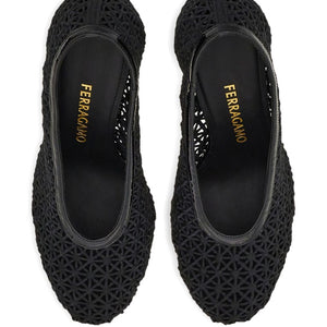 Ferragamo 90mm macramé pumps