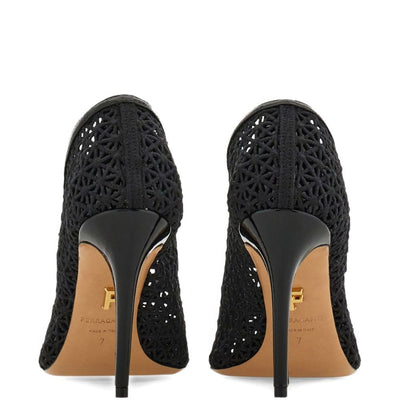 Ferragamo 90mm macramé pumps