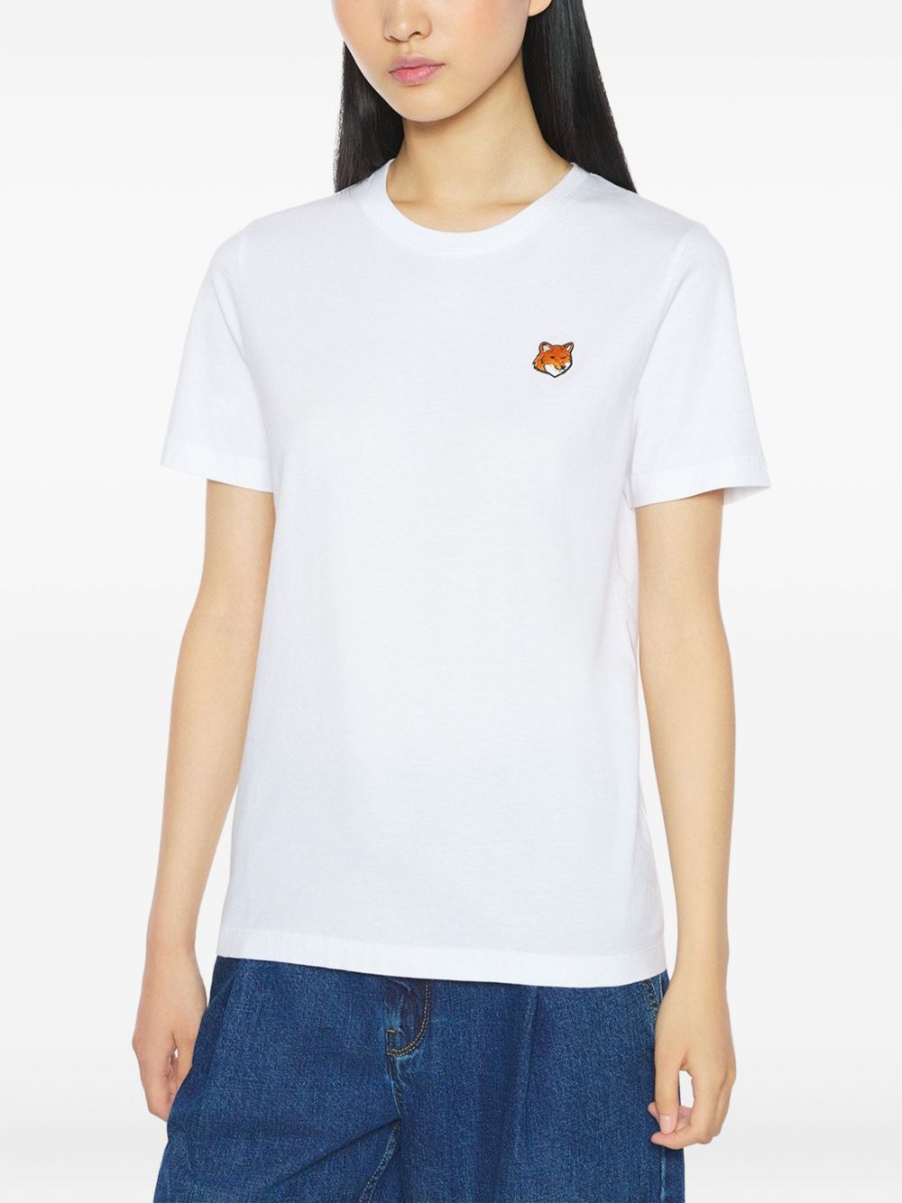 Maison Kitsuné Maison KitsunÃ© Fox Head embroidery Fox Head cotton t-shirt