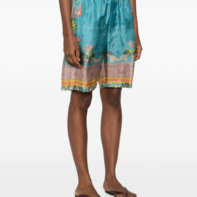 Pierre Louis Mascia Printed silk shorts