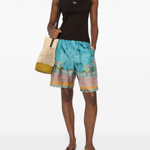 Pierre Louis Mascia Printed silk shorts