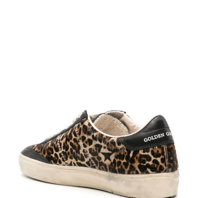 Golden Goose Soul Star Leopard-Print Pony Skin sneakers.