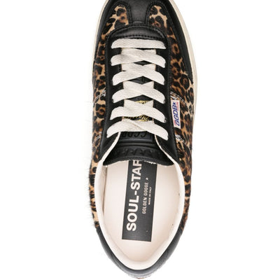 Golden Goose Soul Star Leopard-Print Pony Skin sneakers.