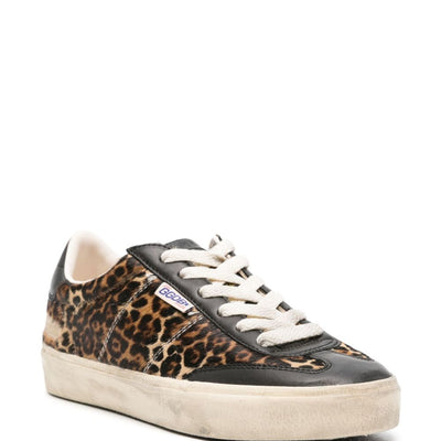 Golden Goose Soul Star Leopard-Print Pony Skin sneakers.