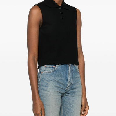 Saint Laurent Cotton sleeveless polo shirt