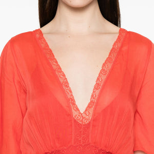 Forte Forte V-neck Cotton and silk v-necked dress