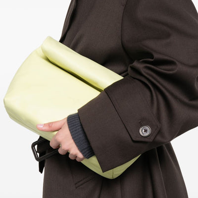 Cortana Delhi S, Large Lime Leather Clutch