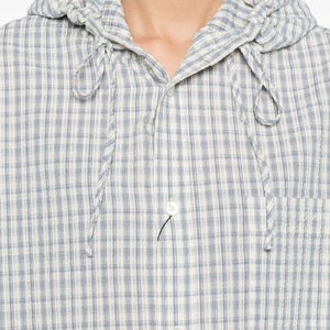 Dunst Checked hooded shirt