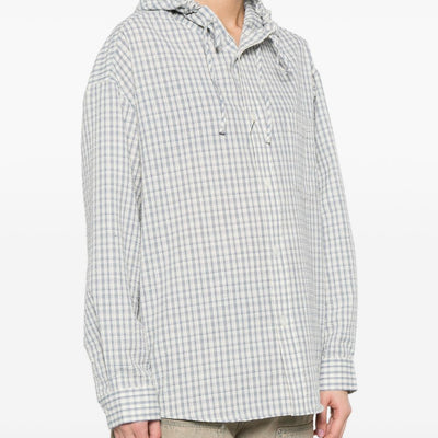 Dunst Checked hooded shirt