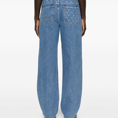 Marine Serre Straight leg denim jeans