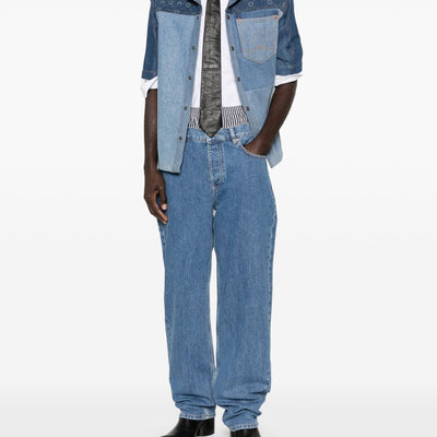 Marine Serre Straight leg denim jeans