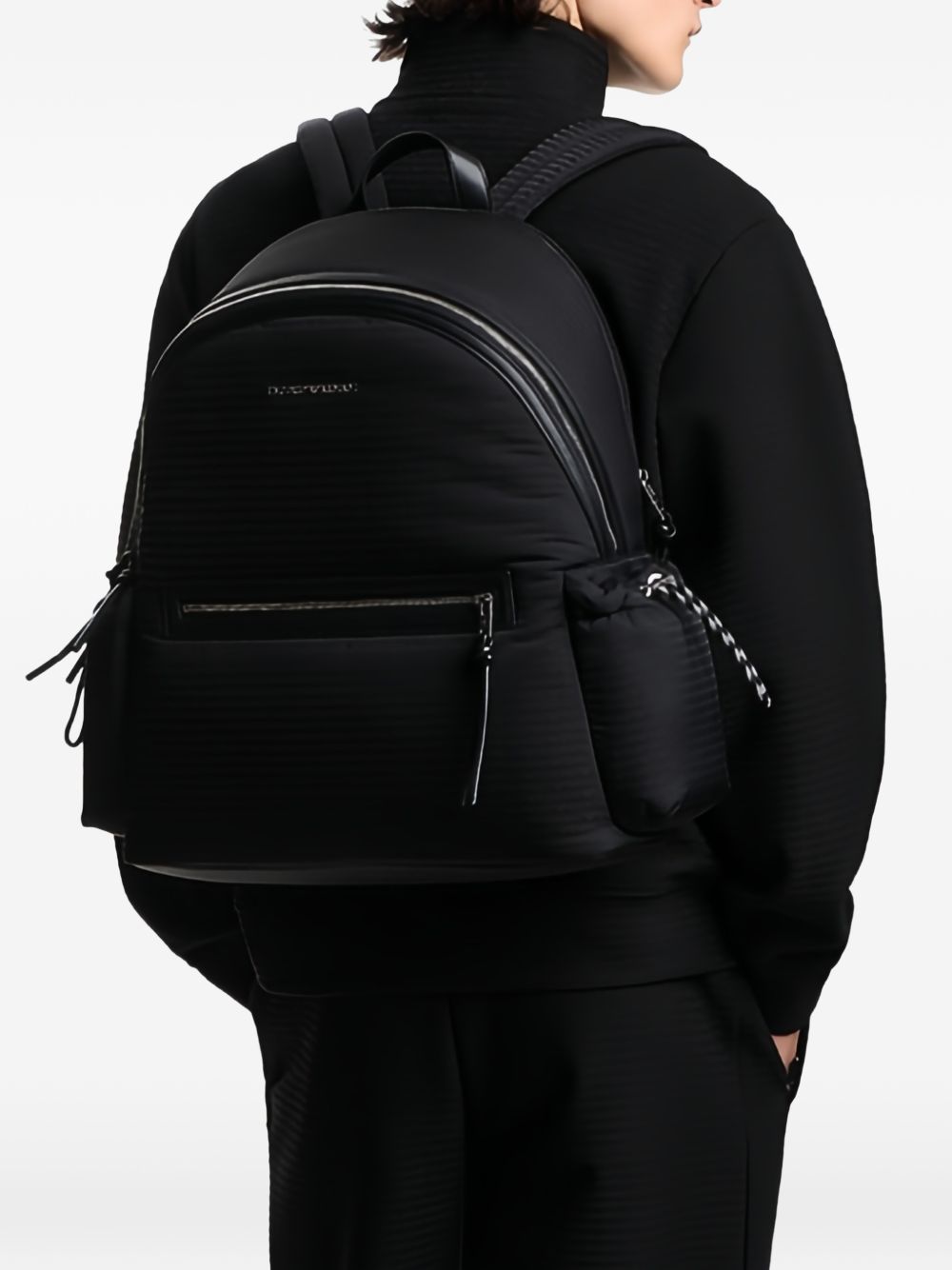 EMPORIO ARMANI EXCLUSIVE Emporio Armani Round Nylon Backpack With Monogram Lettering