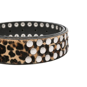 Golden Goose Leopard-Pattern Studded Belt