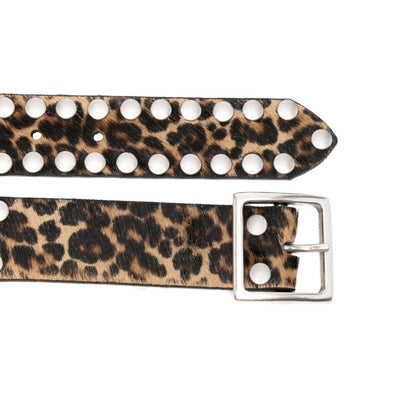 Golden Goose Leopard-Pattern Studded Belt