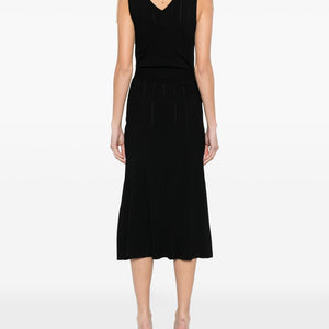 Elisabetta Franchi V-neck sleeveless side slit mid-length Knitted midi dress