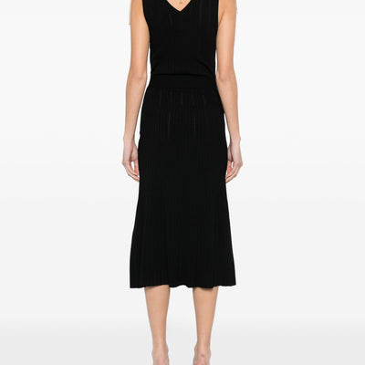 Elisabetta Franchi V-neck sleeveless side slit mid-length Knitted midi dress