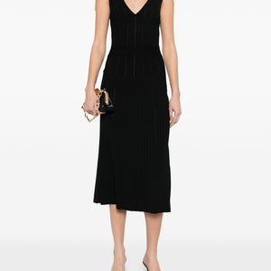 Elisabetta Franchi V-neck sleeveless side slit mid-length Knitted midi dress