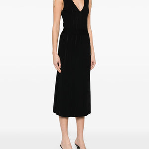 Elisabetta Franchi V-neck sleeveless side slit mid-length Knitted midi dress