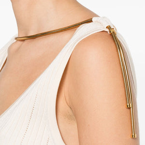 Elisabetta Franchi V-neck sleeveless A-line skirt Knitted midi dress