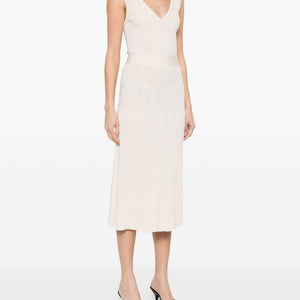 Elisabetta Franchi V-neck sleeveless A-line skirt Knitted midi dress