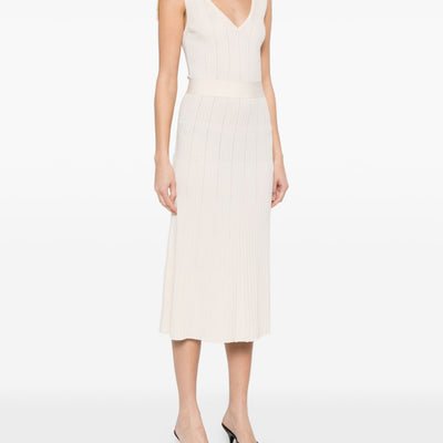 Elisabetta Franchi V-neck sleeveless A-line skirt Knitted midi dress