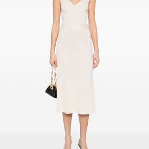 Elisabetta Franchi V-neck sleeveless A-line skirt Knitted midi dress