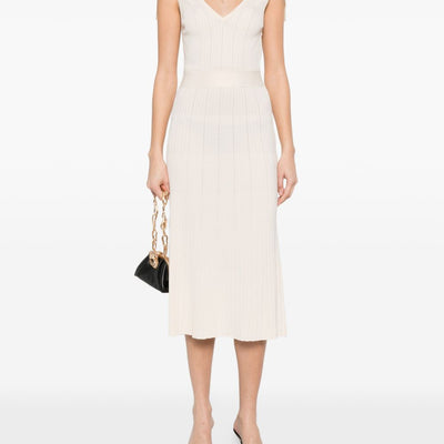 Elisabetta Franchi V-neck sleeveless A-line skirt Knitted midi dress